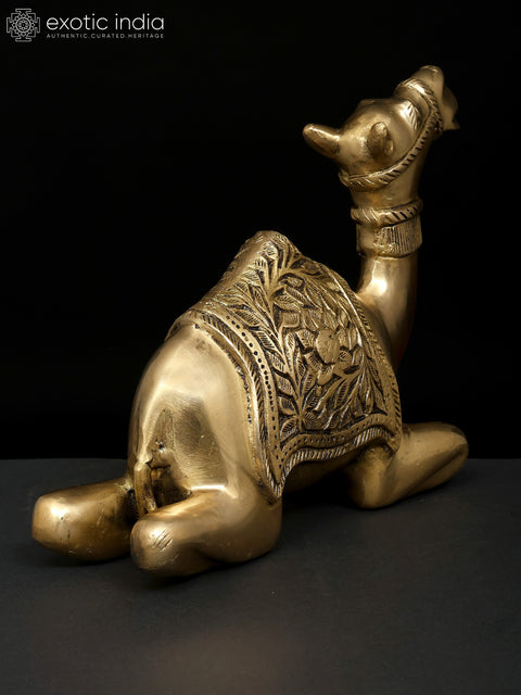 13" Sitting Camel | Decorative Brass Statue | Table Decor
