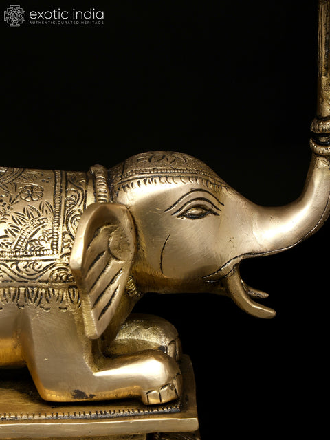 9" Brass Elephant with Candle Holder | Table Decor