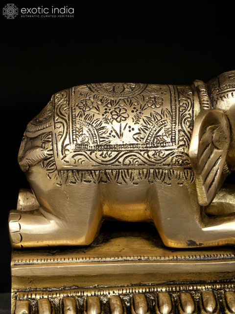 9" Brass Elephant with Candle Holder | Table Decor