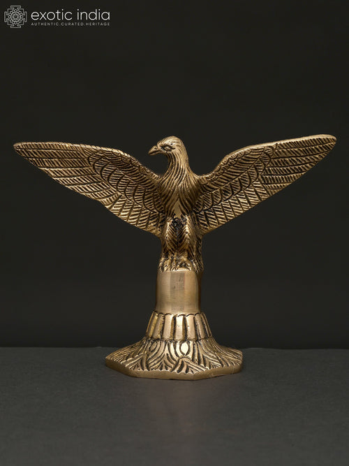6" Brass Eagle Statue with Open Wings for Home Decor