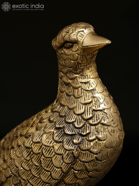 15" Pheasant Bird | Brass Statue | Home Decor