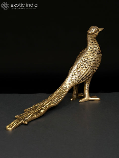 15" Pheasant Bird | Brass Statue | Home Decor