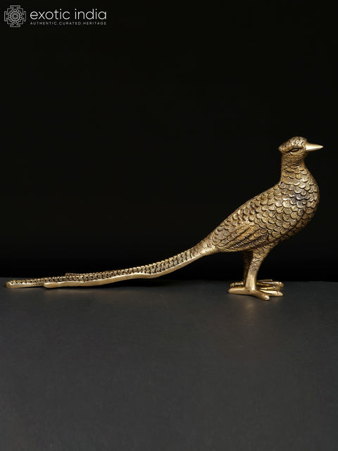 15" Pheasant Bird | Brass Statue | Home Decor