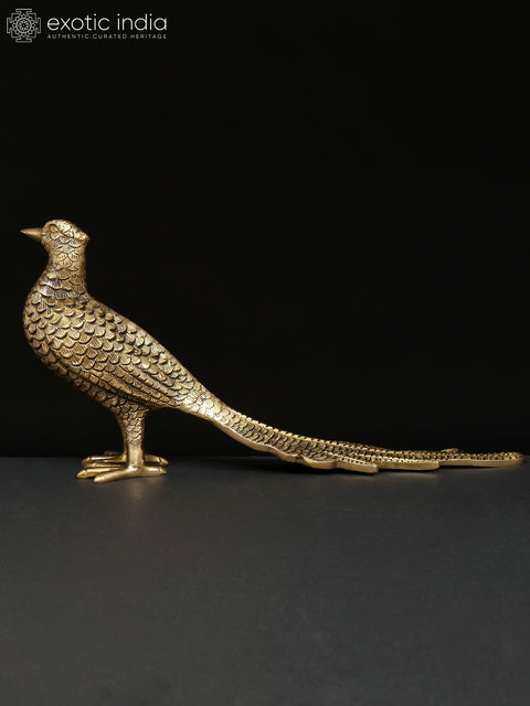 15" Pheasant Bird | Brass Statue | Home Decor