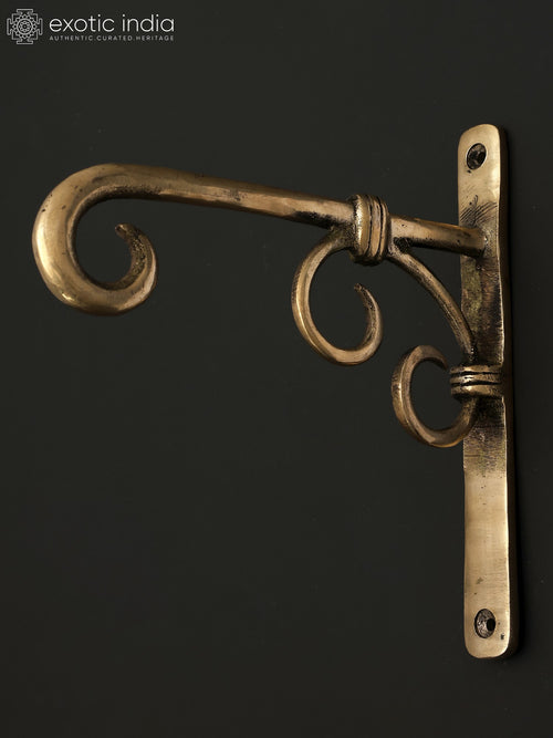 7" Brass Designer Wall Hanging Bracket for Home Decor
