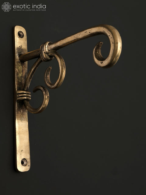 7" Brass Designer Wall Hanging Bracket