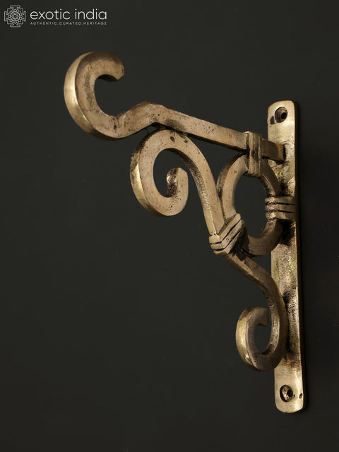 6" Stylish Wall Hanging Bracket in Brass