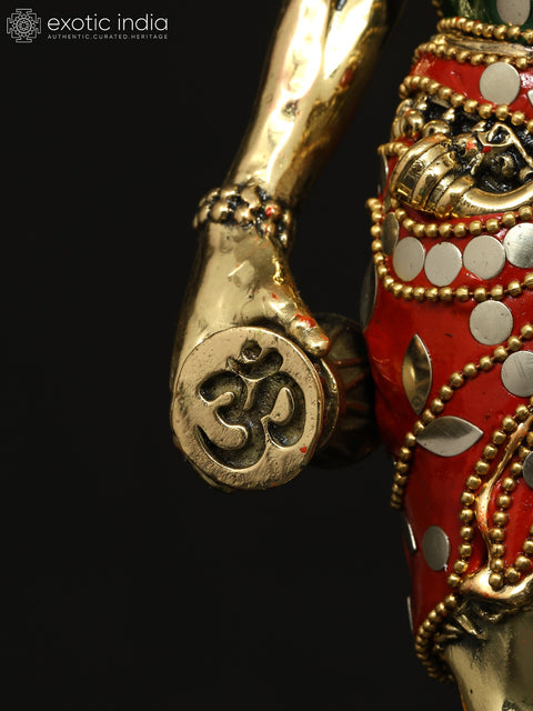 12" Superfine Standing Lord Shiva | Brass Statue with Inlay Work