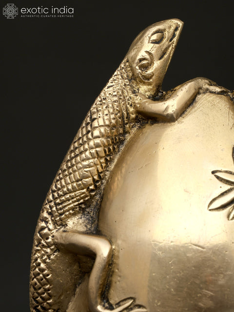 5" Small Decorative Lizards Showpiece | Table Decor | Brass Statue
