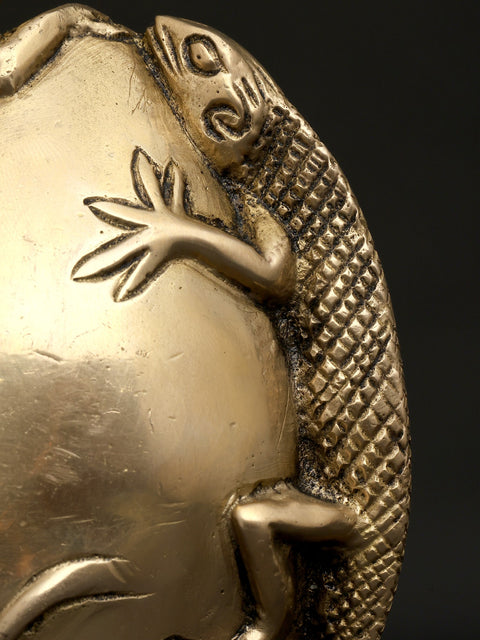 5" Small Decorative Lizards Showpiece | Table Decor | Brass Statue