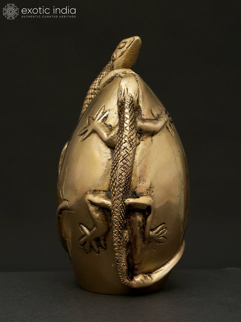 5" Small Decorative Lizards Showpiece | Table Decor | Brass Statue