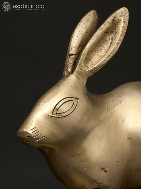 6" Small Decorative Rabbit Figurine | Brass Statue | Table Decor