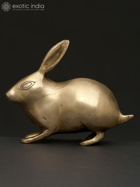 6" Small Decorative Rabbit Figurine | Brass Statue | Table Decor