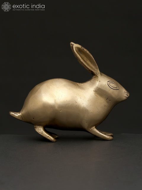 6" Small Decorative Rabbit Figurine | Brass Statue | Table Decor