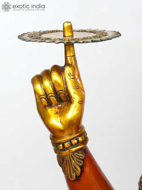 72" Huge Four Armed Standing Lord Vishnu (Narayan) | Brass Statue