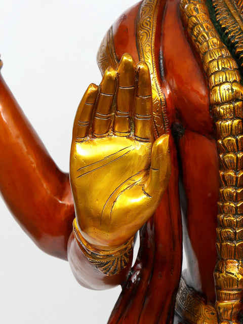 72" Huge Four Armed Standing Lord Vishnu (Narayan) | Brass Statue