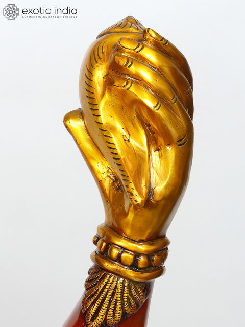 72" Huge Four Armed Standing Lord Vishnu (Narayan) | Brass Statue
