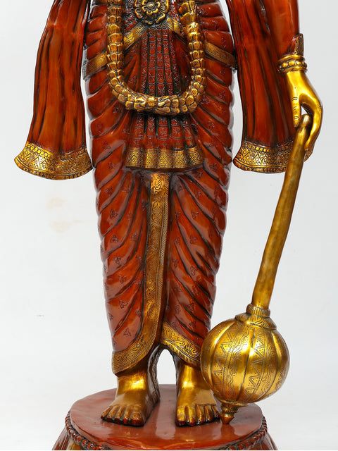 72" Huge Four Armed Standing Lord Vishnu (Narayan) | Brass Statue