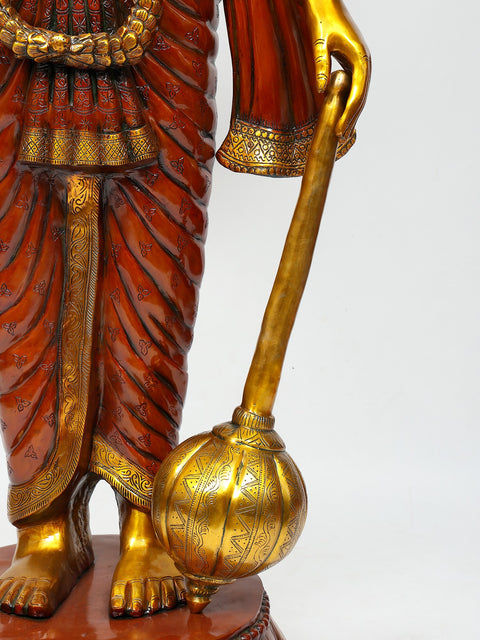72" Huge Four Armed Standing Lord Vishnu (Narayan) | Brass Statue