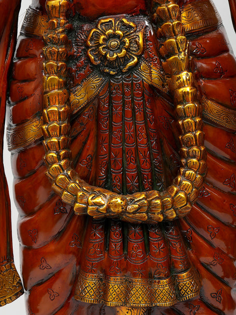 72" Huge Four Armed Standing Lord Vishnu (Narayan) | Brass Statue