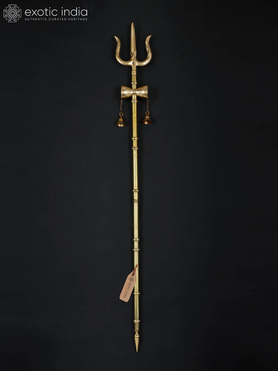 Lord Shiva Trishul Trident Brass Statue