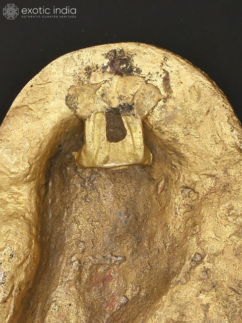 10" Lord Ganesha | Wall Hanging Brass Statue with Inlay Work