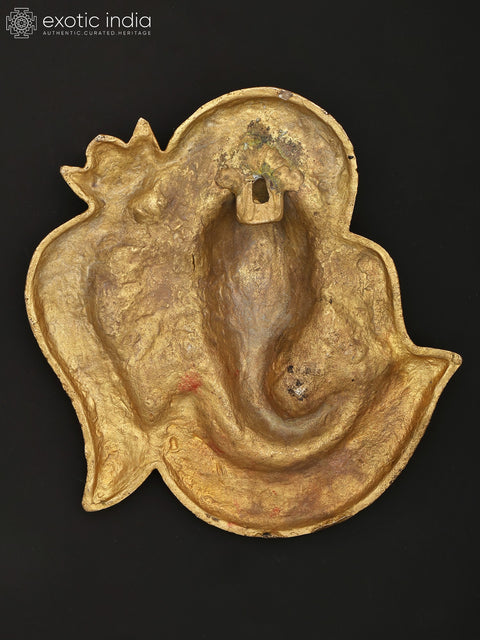 9" Om Style Ganesha | Wall Hanging | Brass Statue with Inlay Work