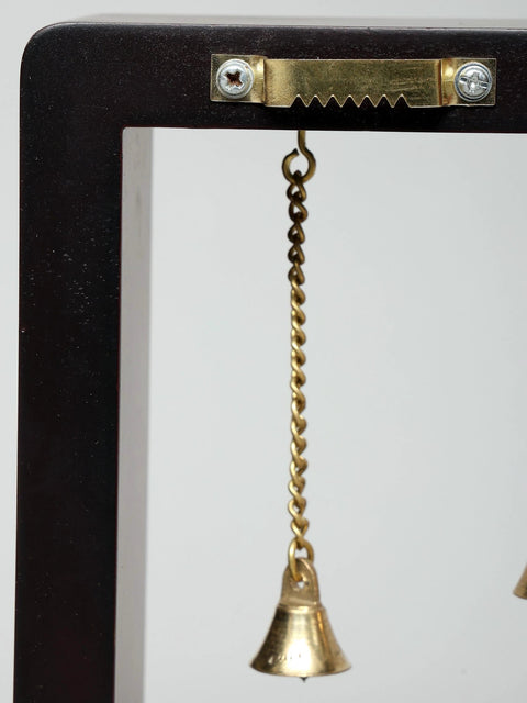 10" Superfine Lakshmi - Narayan Seated on Sheshnag with Tortoise Diya | Wood Framed Brass Sculpture | Wall Hanging