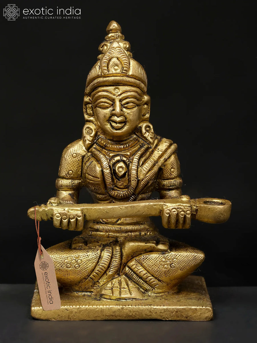 4" Goddess Annapurna Brass Statue for Pooja