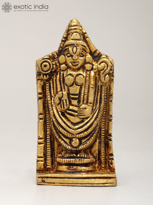 2" Small Brass Tirupati Balaji Handmade Idol for Pooja