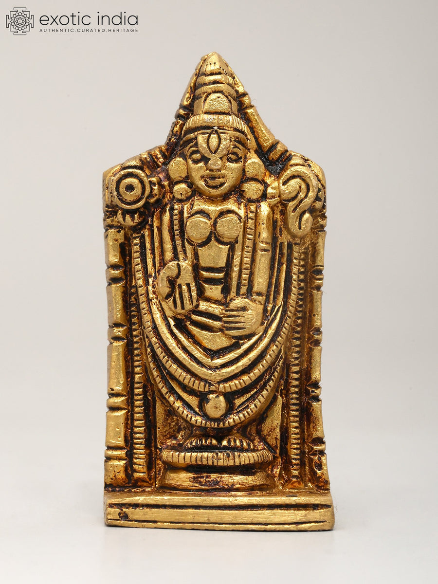 2" Small Brass Tirupati Balaji Handmade Idol for Pooja