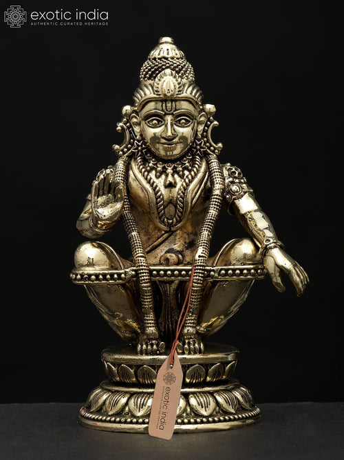 6" Superfine Ayyappan Brass Statue for Pooja