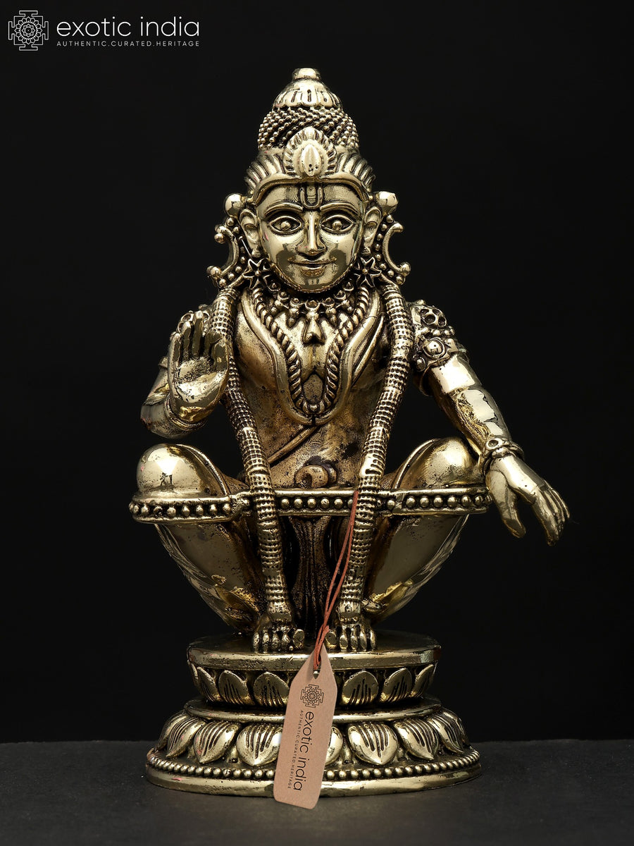 6" Superfine Ayyappan Brass Statue for Pooja