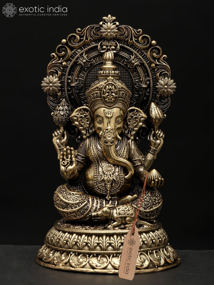 5" Handmade Brass Lord Ganesha Blessing Statue