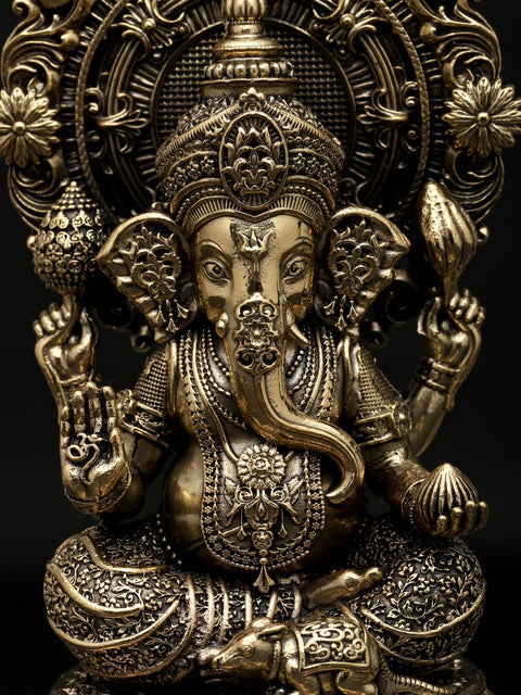 5" Small Superfine Blessing Lord Ganesha | Brass Statue