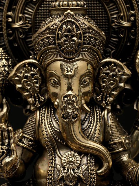 5" Small Superfine Blessing Lord Ganesha | Brass Statue