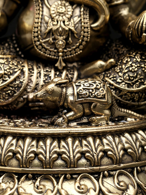 5" Small Superfine Blessing Lord Ganesha | Brass Statue