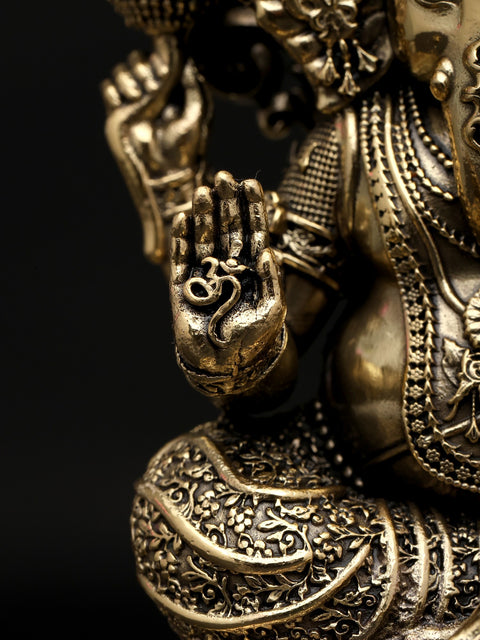 5" Small Superfine Blessing Lord Ganesha | Brass Statue