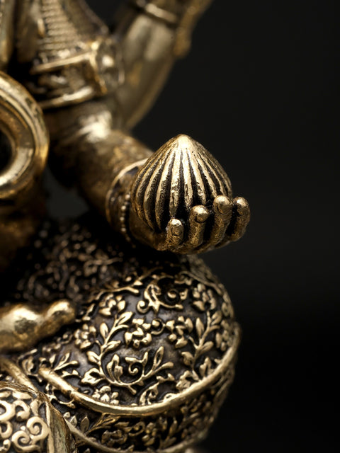 5" Small Superfine Blessing Lord Ganesha | Brass Statue