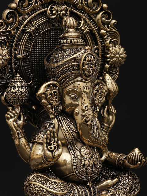 5" Small Superfine Blessing Lord Ganesha | Brass Statue