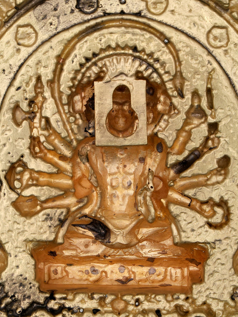 7" Superfine Panchamukhi Lord Hanuman with Bells | Wall Hanging Brass Statue