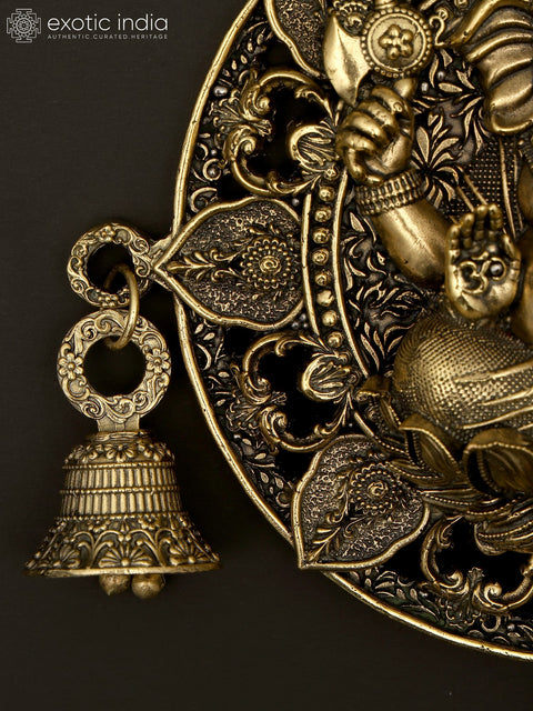 9" Superfine Lord Ganesha Bell | Wall Hanging Brass Statue