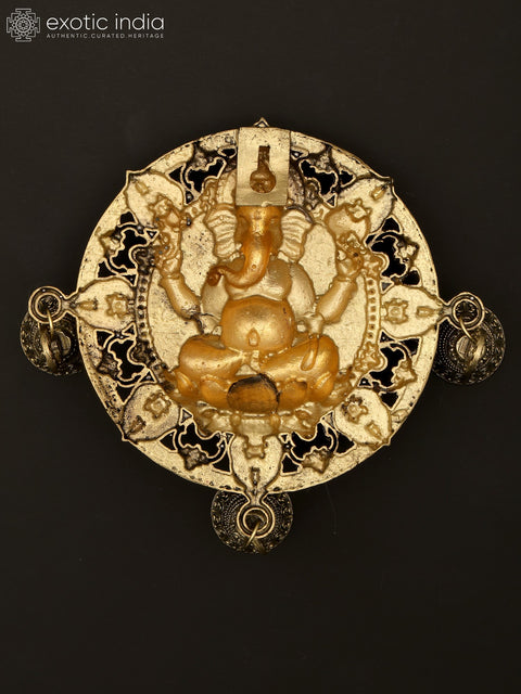 9" Superfine Lord Ganesha Bell | Wall Hanging Brass Statue