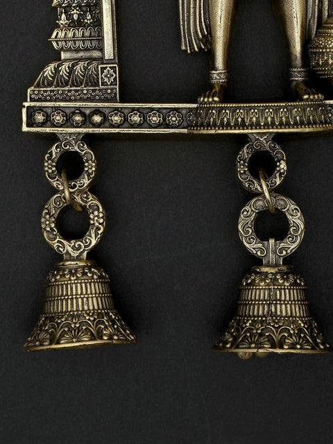 7" Superfine Standing Panchamukhi Hanuman with Bells | Wall Hanging Brass Statue