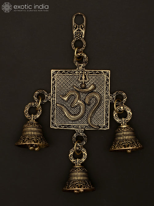 6" Superfine Brass Om Bell Wall Hanging for Home Decor