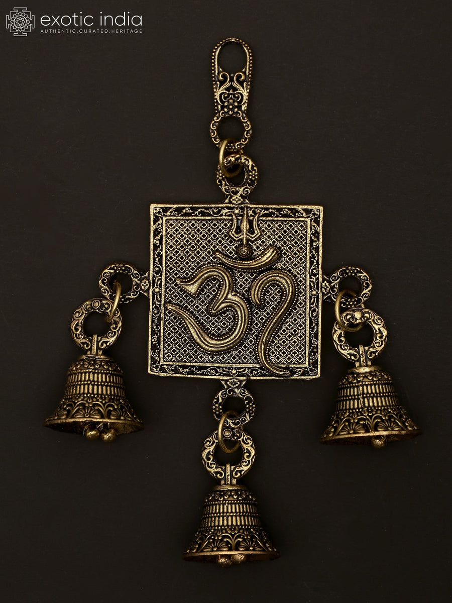 6" Superfine Brass Om Bell Wall Hanging for Home Decor