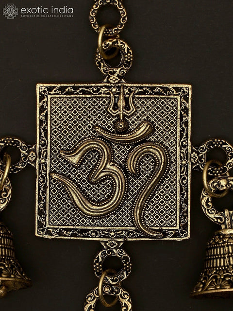 6" Superfine Brass Wall Hanging Om Bell