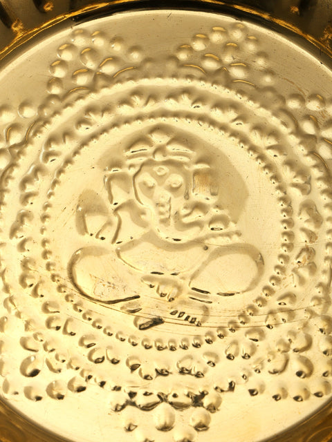 8" Lod Ganesha Ritual Plate in Brass