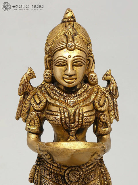 11" Standing Deep Lakshmi | Brass Statue