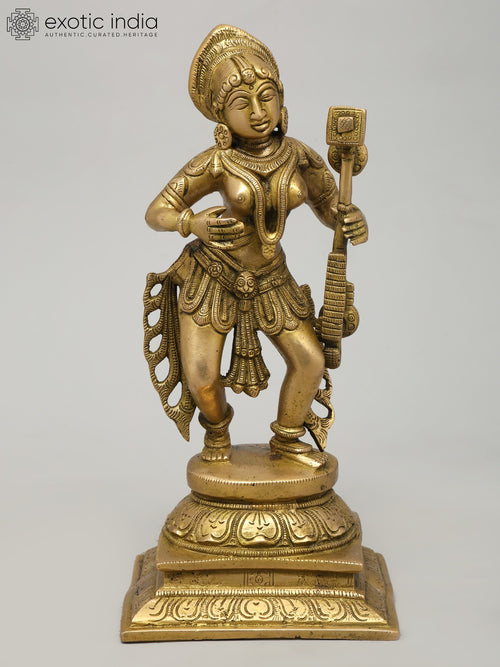 11" Dancing Apsara Brass Statue for Home Decor